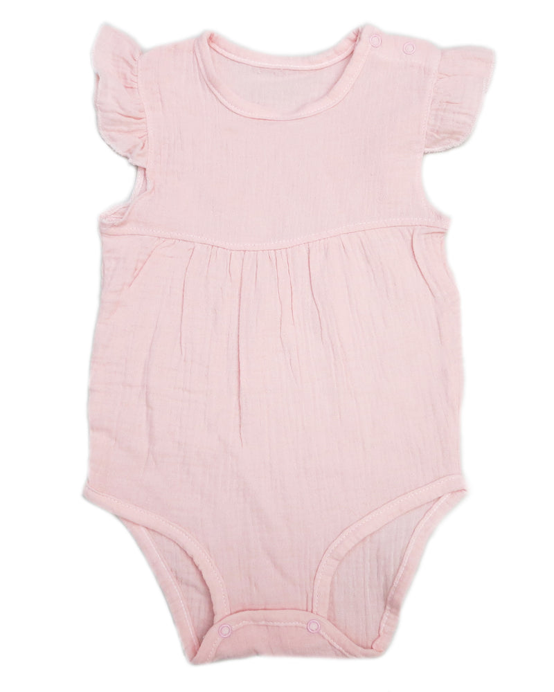 Pink Unisex baby Sleeveless Bodysuit Summer Cotton Rompers