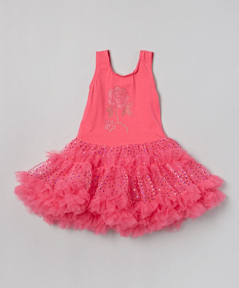 Hot Pink Rose Sparkly Petti Dress