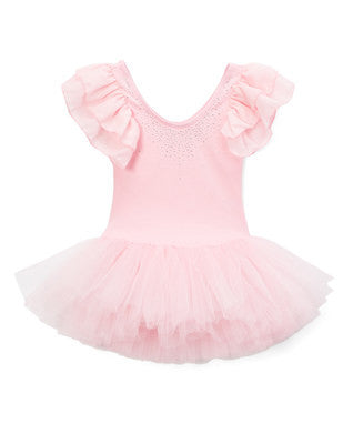 Pink Chiffon Cap-Sleeve Ballet Dress