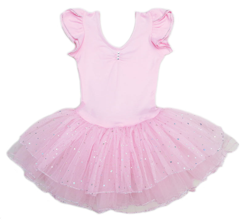 Pink Rhinestone & Silver Trim Ballet Dress