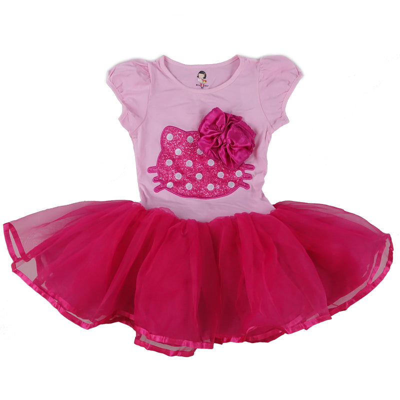 Pink & Hot Pink Kitty Bow Dress