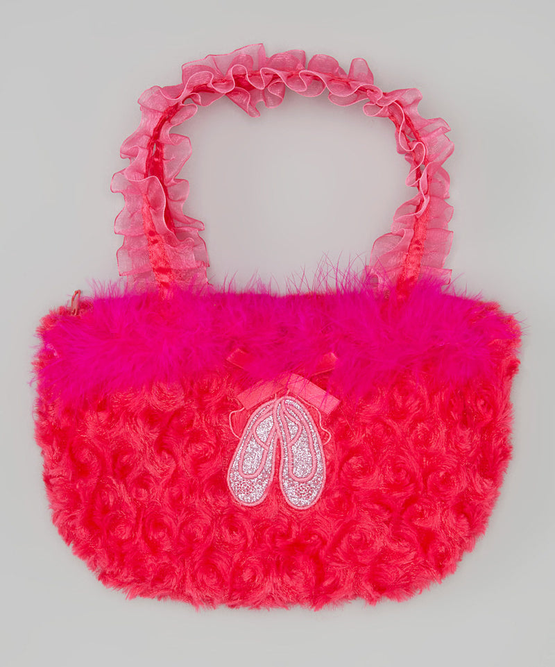 Hot Pink Ballet Shoe Velvet Purse