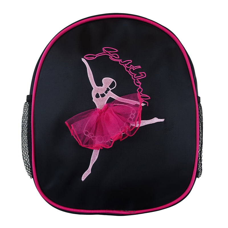 Black Back Pack With Hot Pink Ballet Girl