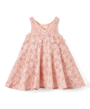 Peach Lace Baby Doll Dress