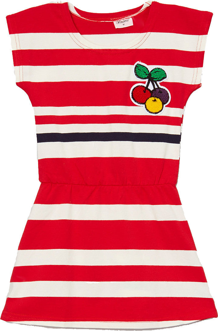 Red Striped Cherry Polo Dress