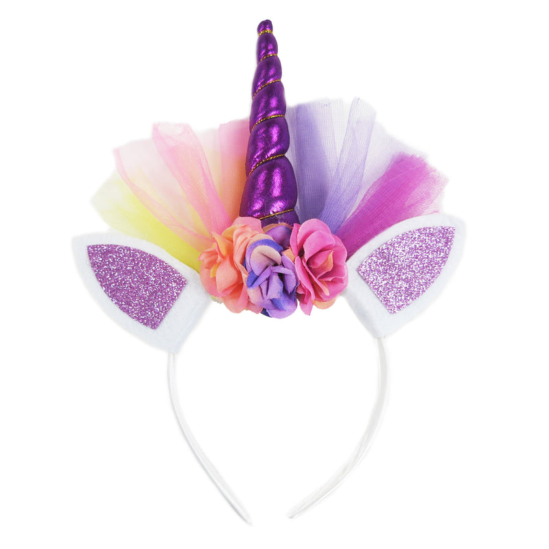 Purple Rainbow Unicorn Flower Head Band
