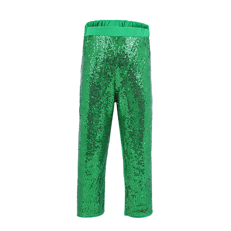 Green Sequins Legging Pants