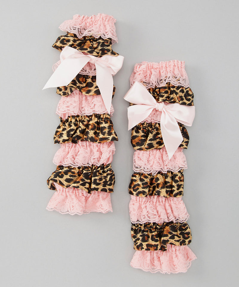 Pink/Cheetah Lace Leg Warmer