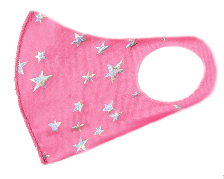 Hot Pink Stars Kid's Washable Mask