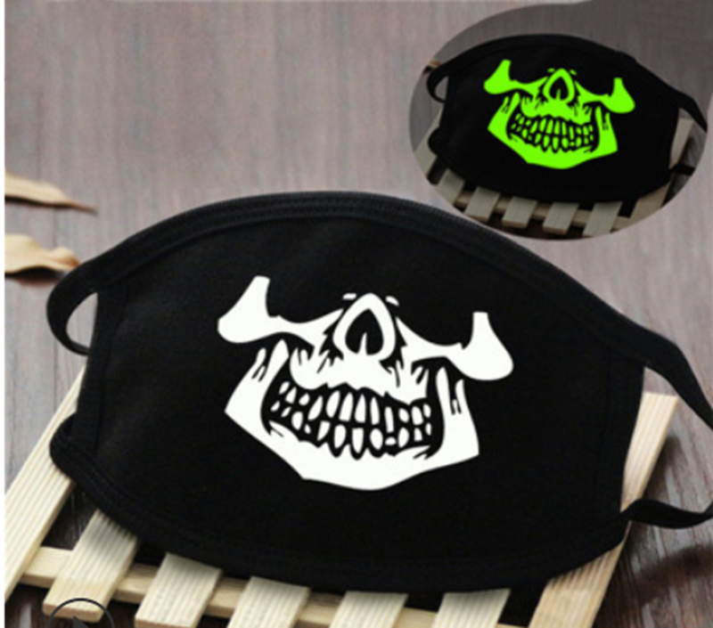 Glow In Dark Skull D Washable Cotton Mask
