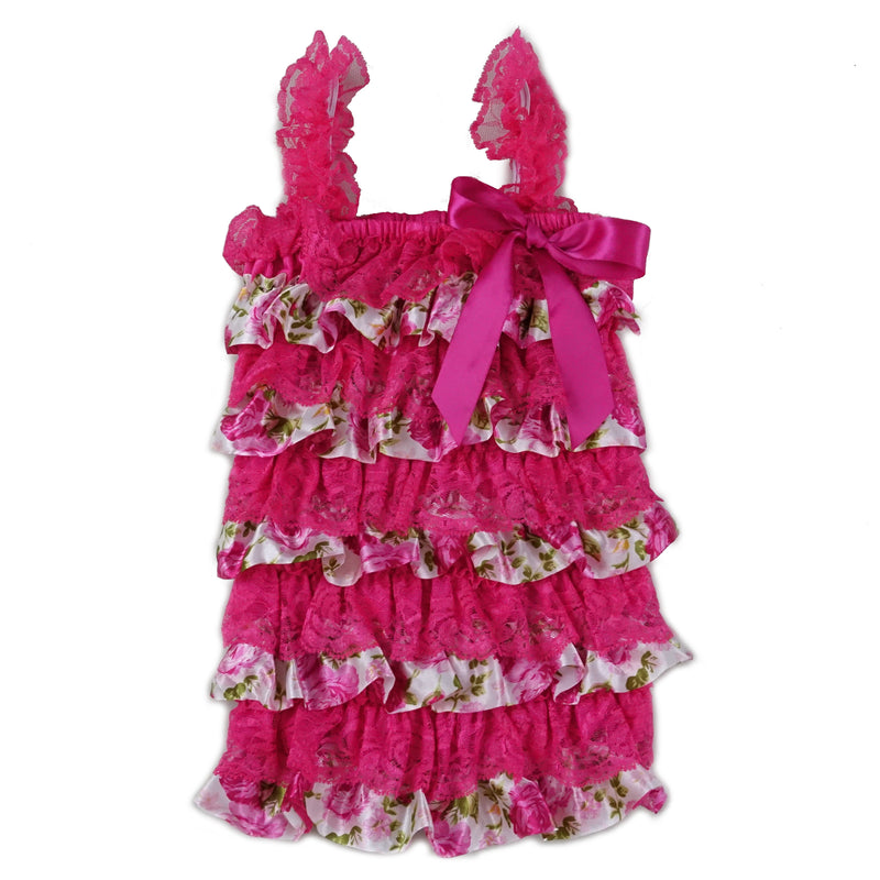 Hot Pink & Flower Lace/Satin Romper | Wenchoice Hot Pink & Flower Lace/Satin Romper | Wenchoice
