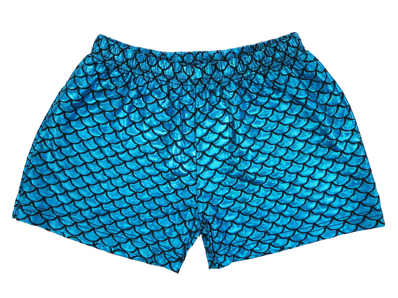 Laser Blue Mermaid Shorts For Dance/Gymnastic/Swimming