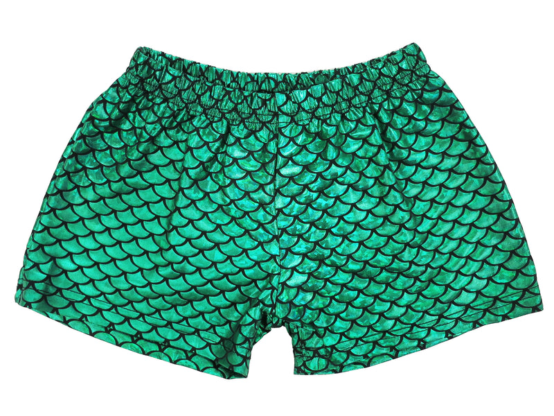 Laser Green Mermaid Shorts For Dance/Gymnastic/Swimming