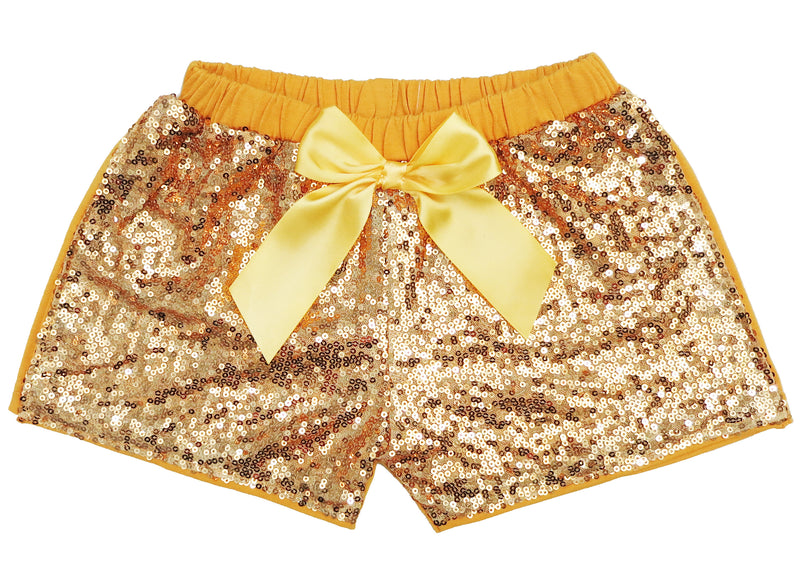 Gold Sequins Bow Shorts