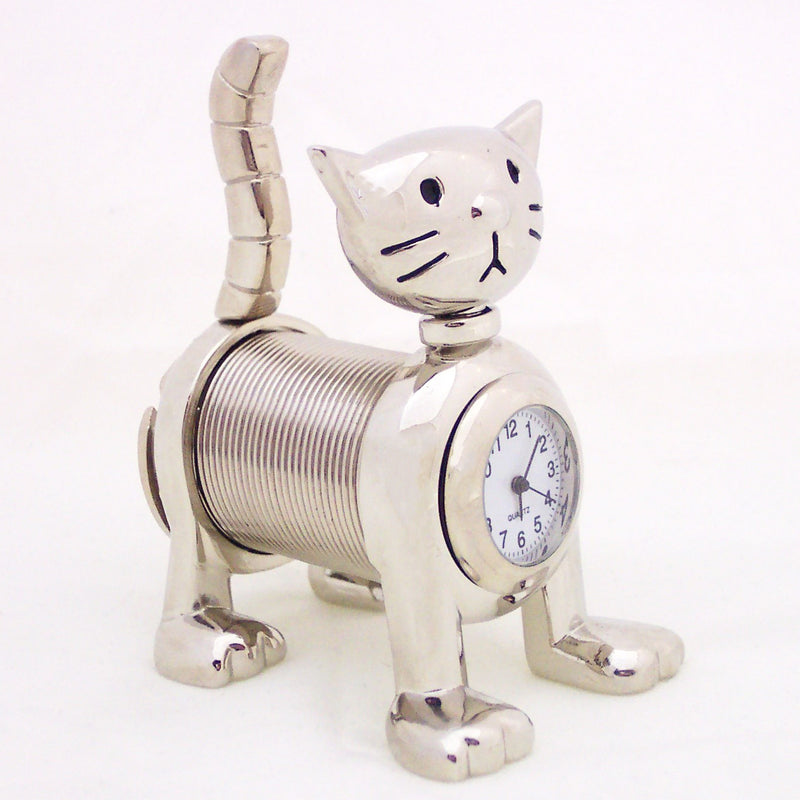 Silver Spring Cat Collectible Mini Clock