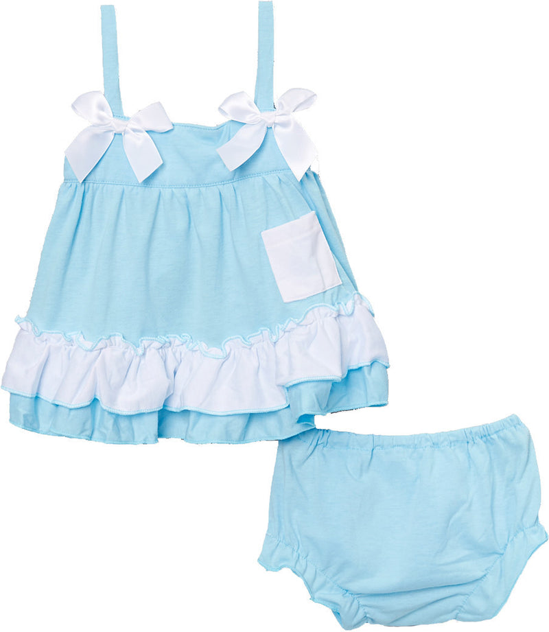 Baby Blue Cotton Swing Top Set