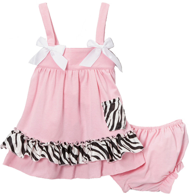 Pink Zebra Swing Top Set