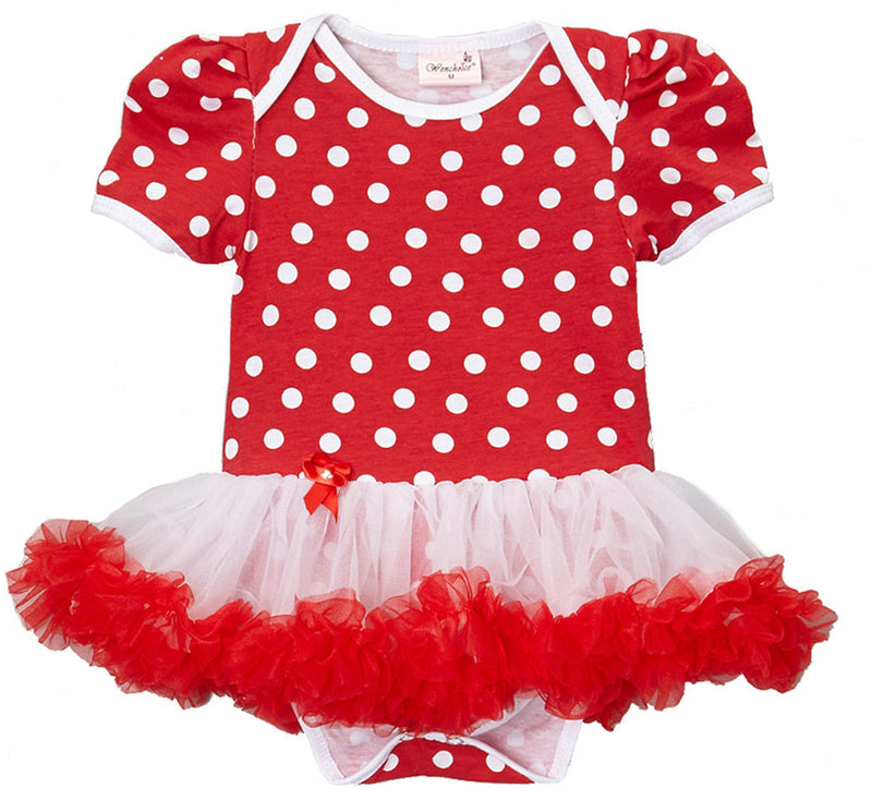 Red White Pockadot Bodysuit Attach Tutu