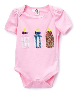 Pink Baby Bottles Onesie Bodysuit