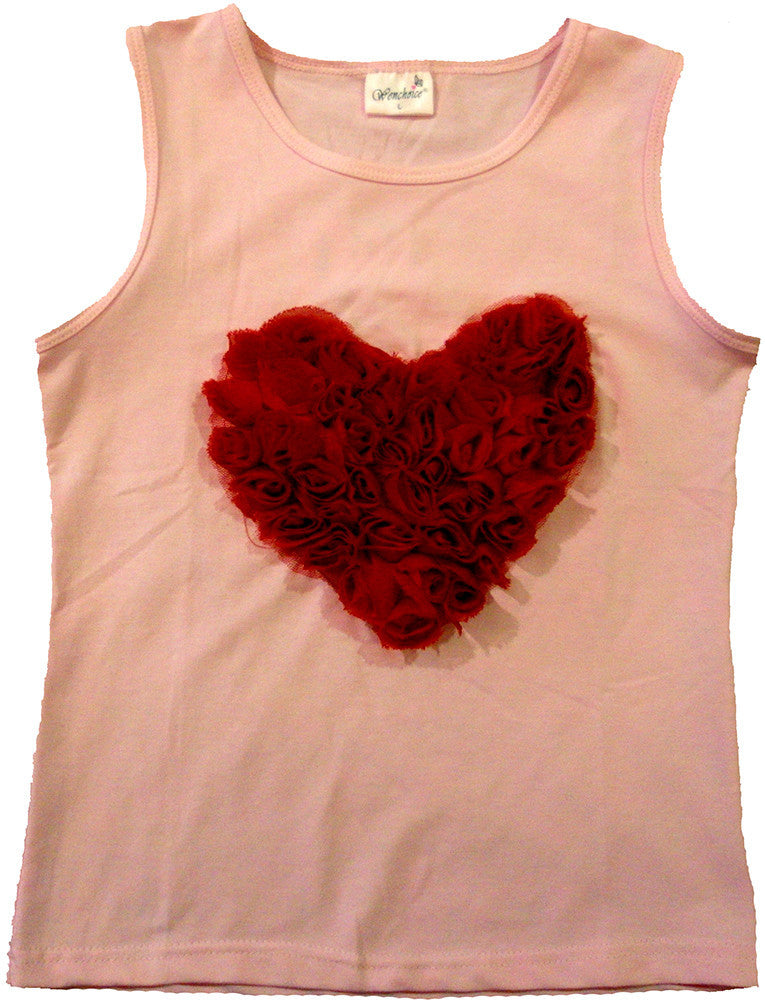 Pink Red-Heart Tank Top