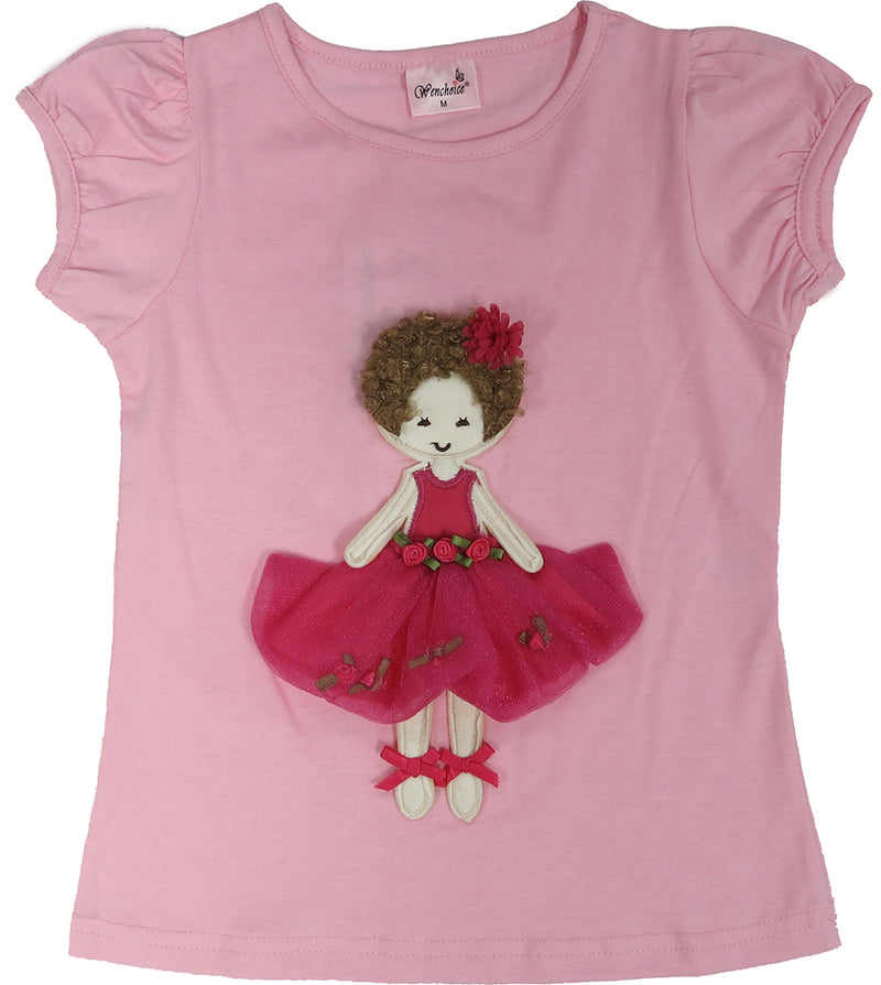 3-D Curly Girl Pink Short Sleeve Shirt
