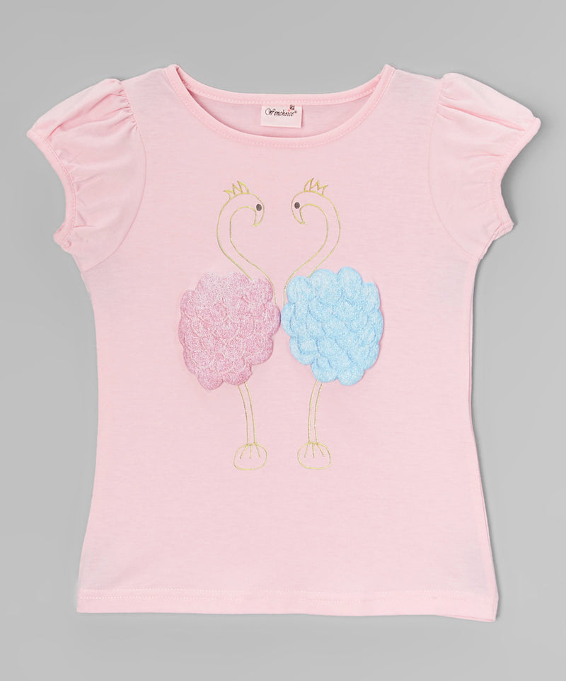 Pink Couple Flamingo Short Sleeve Shirt