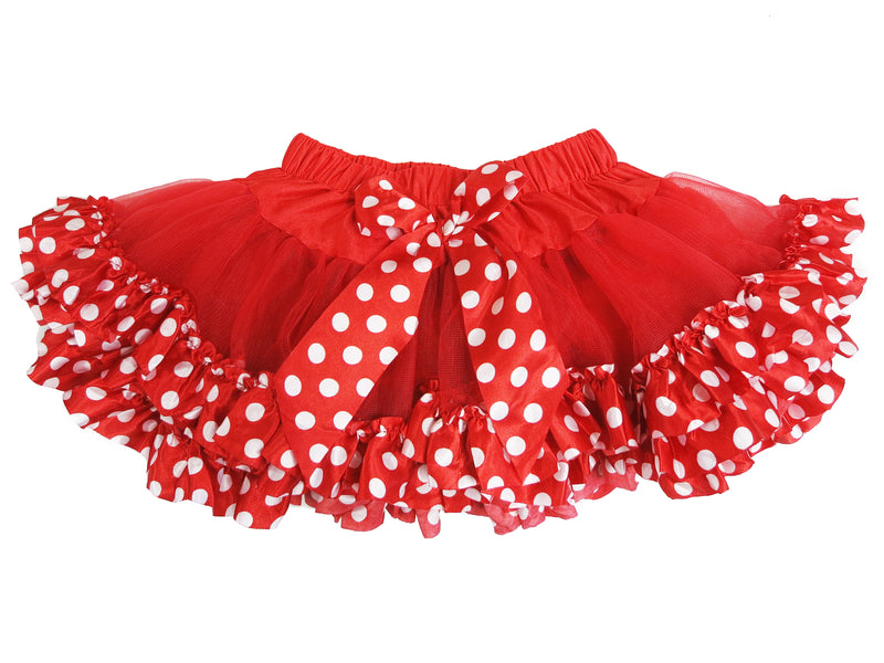 Red Tutu With Red-White Polka Dot Trim