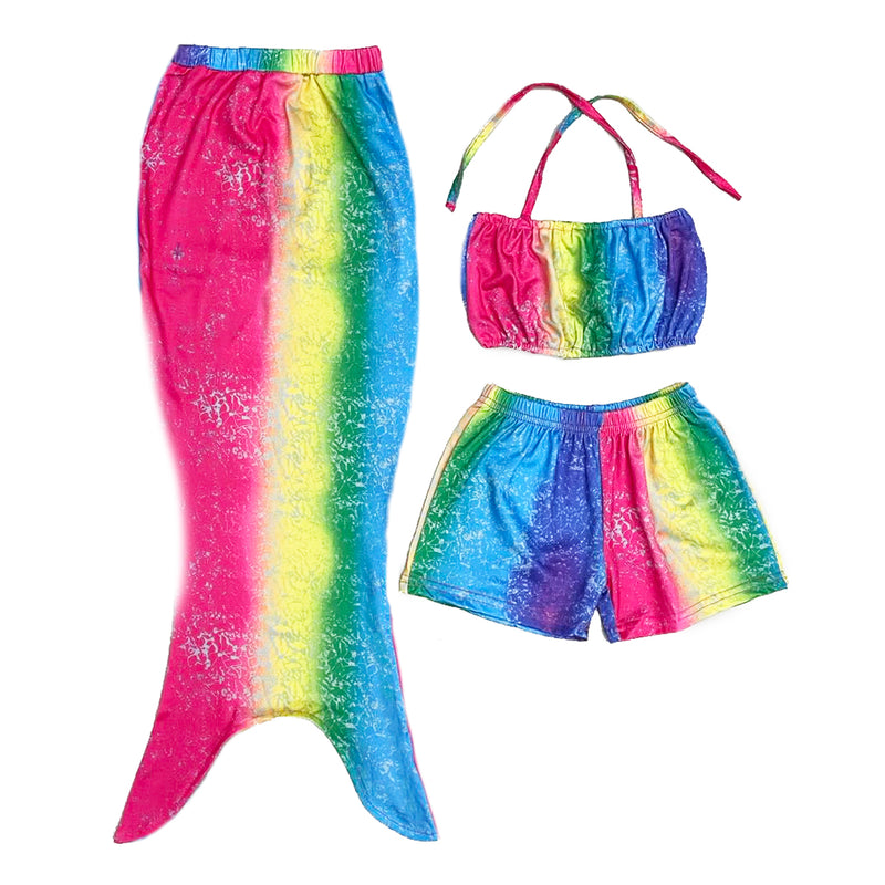 Rainbow Fish Tail 3-Pieces Swimming Suit
