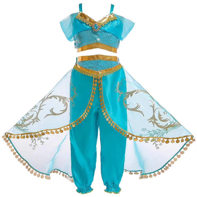 Turquoise Aladdin Jasmine Costume Dress