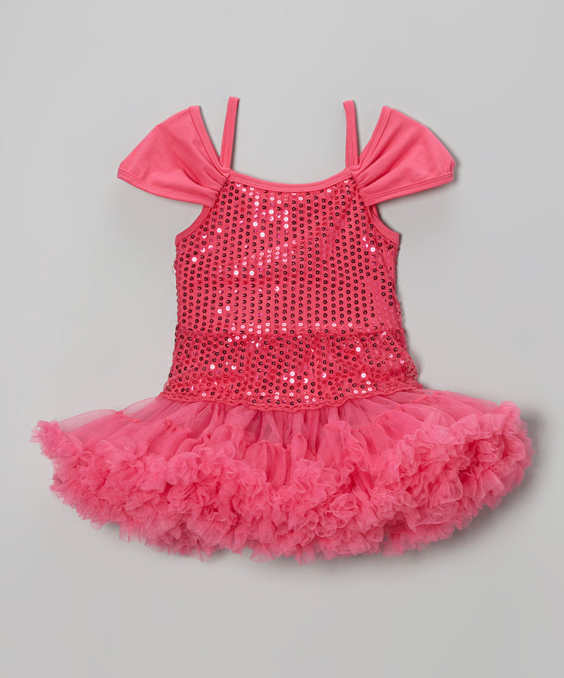 Hot Pink Sequins Dress