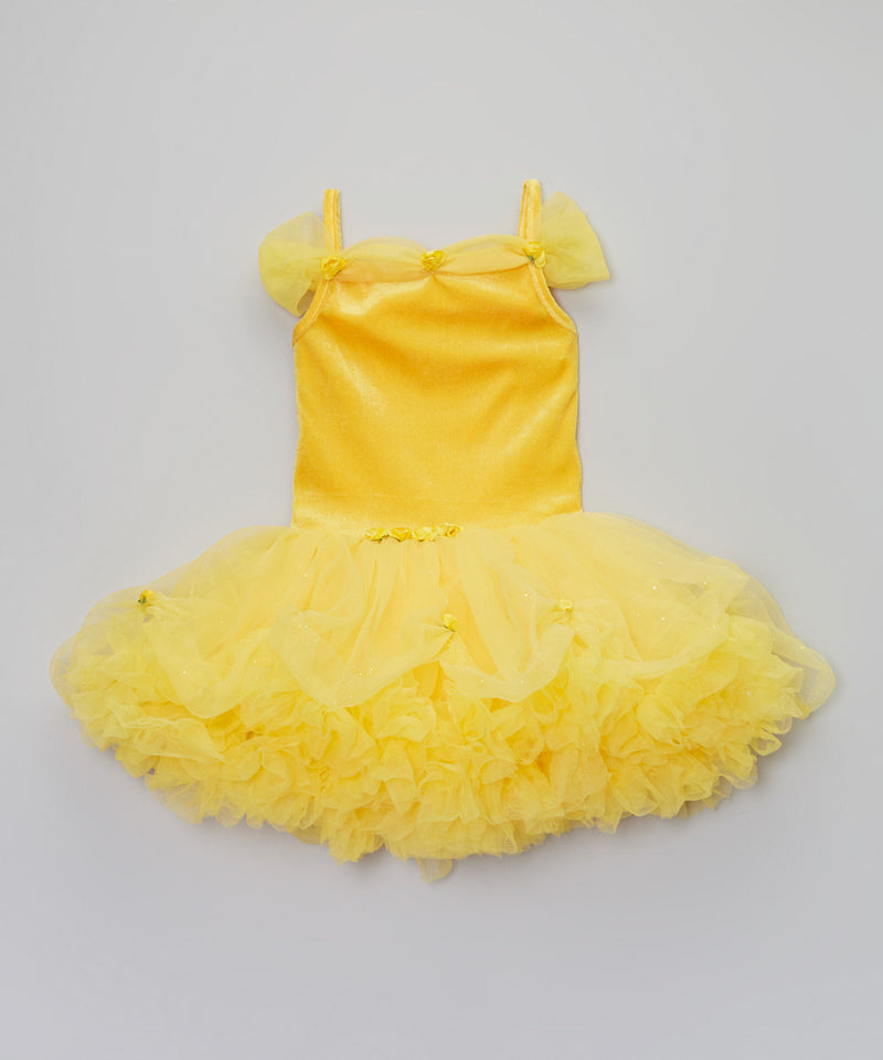 Yellow Princess Dress Red Flower