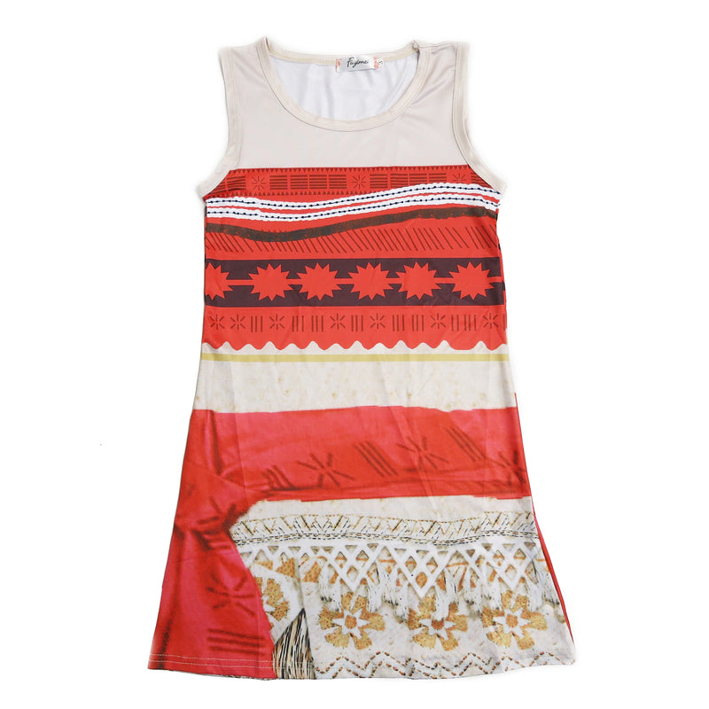 Red Beige Striped Dress
