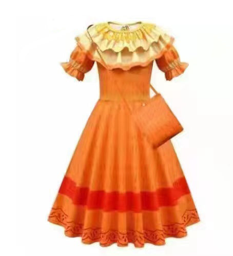 Orange ECT LM  Short Sleeve Costume Dress