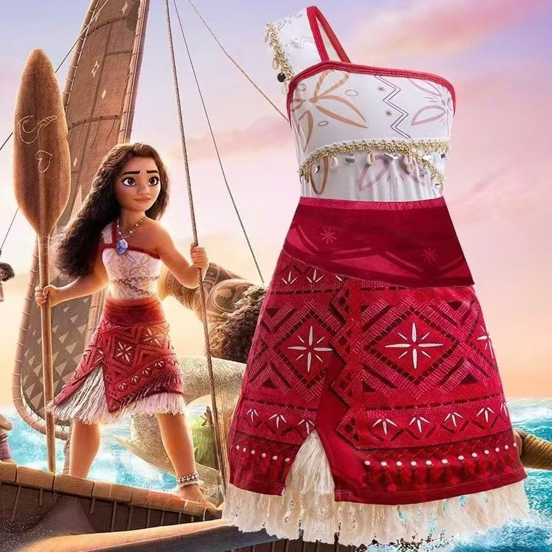 Moana 2 Cosplay Moana Dress With Necklace