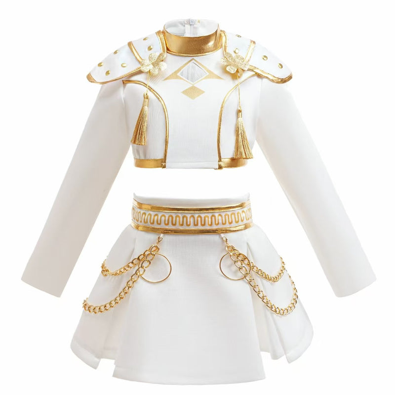 KPop white Costumes Dress Halloween Cosplay Party Outfit