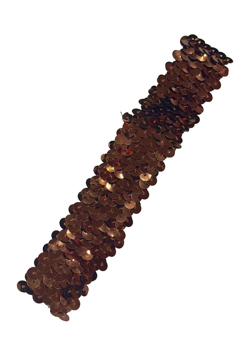 Brown Triple Sequins Elastic Headband
