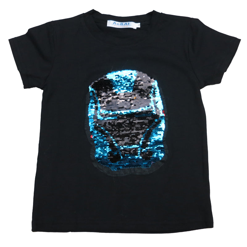 Black Flip Sequins IM T-Shirt