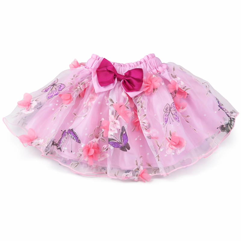 Delicate pink tutu with floral accents