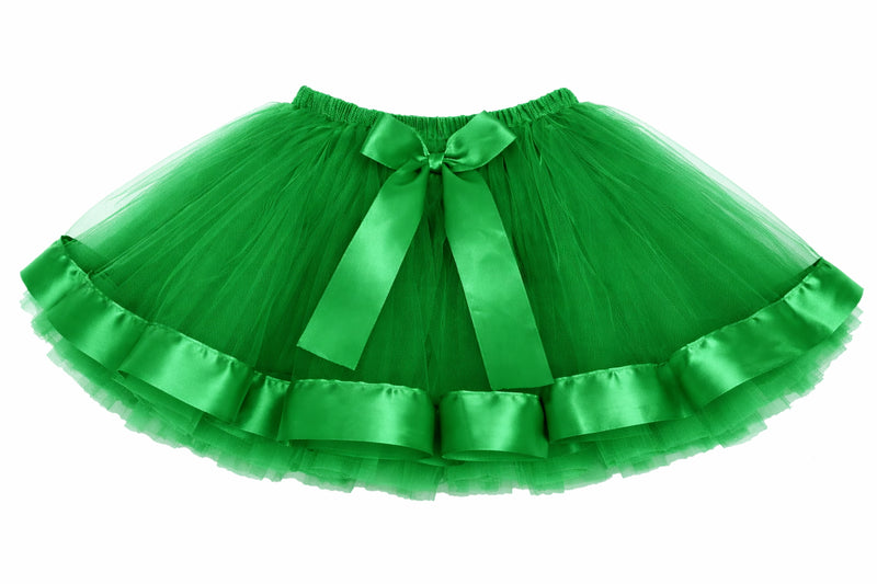 Green Wide Ribbon Tutu Skirt