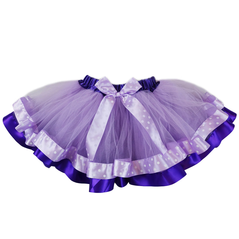 Lavender Polka Dot Ribbon Tutu Skirt