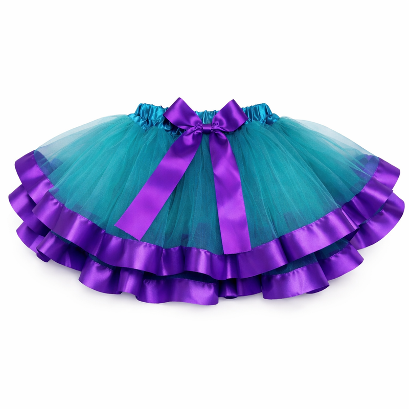Turquoise/Purple Ribbon Tutu Skirt