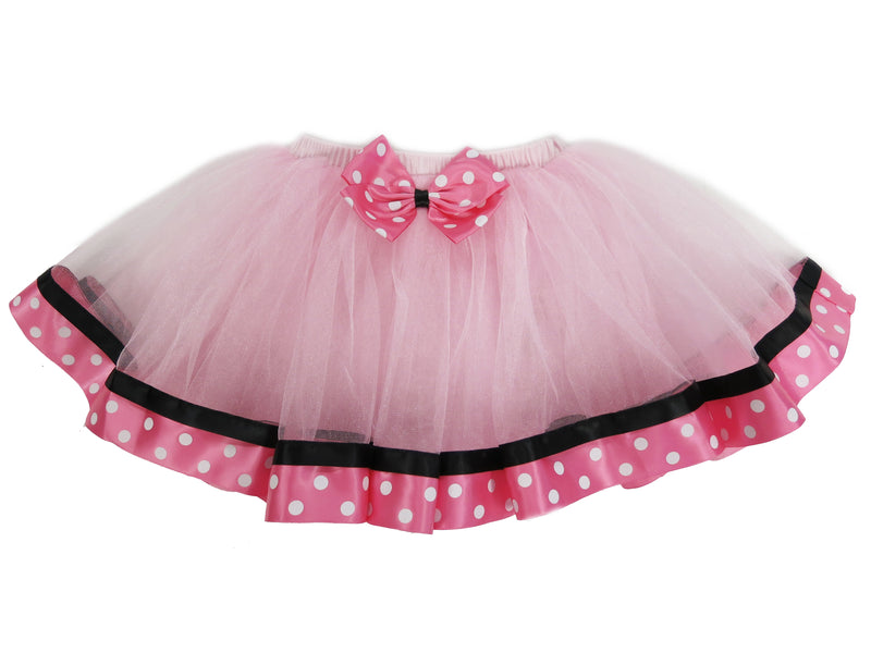Pink Polka dot  Ribbon Tutu Skirt