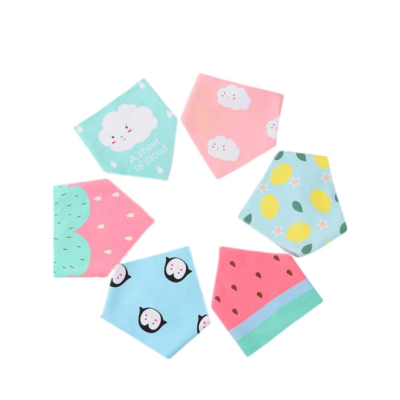 Unisex Baby Organic Cotton Bibs 6 Pack Triangle Newborn Bibs Set