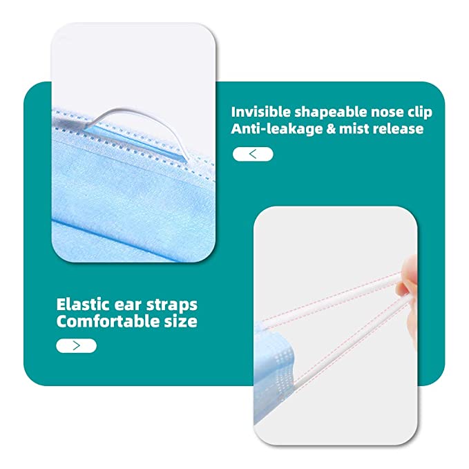 50pcs Disposable Face Mask 3 Layers Safety Masks