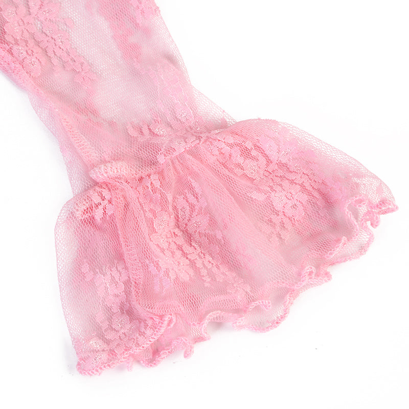 Pink Lace Wrap Top