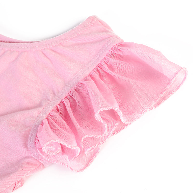 Pink Rhinestone Chiffon Skirted Leotard
