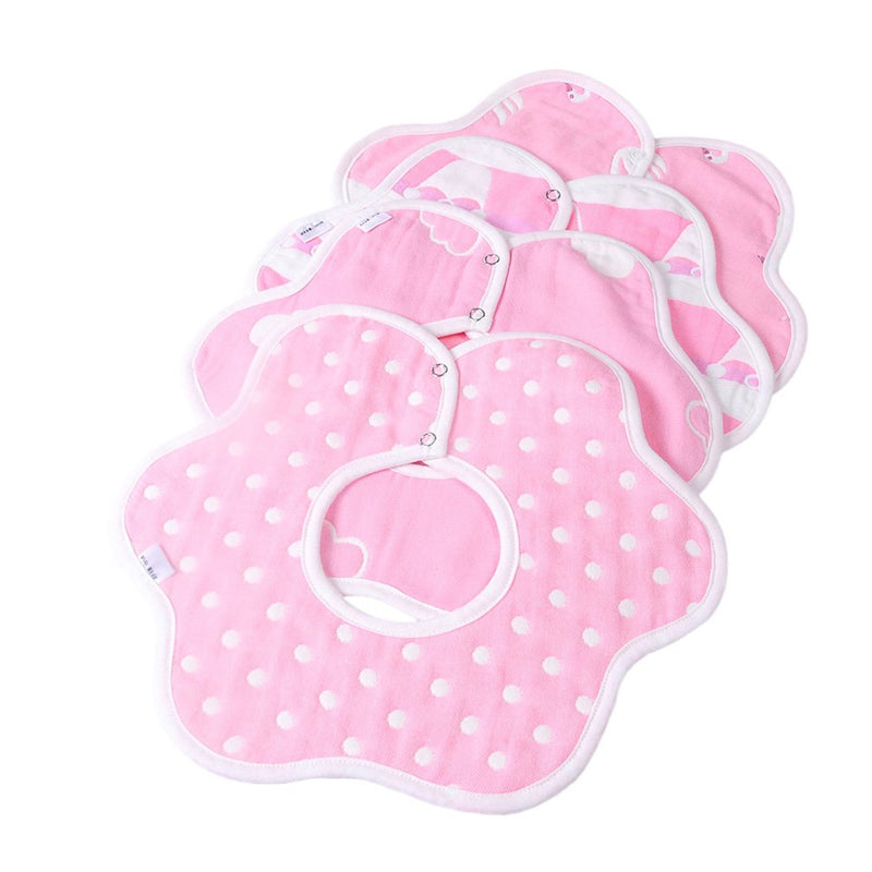 Unisex Pink Baby Bibs 4 Pack 100% Cotton Infant Handkerchiefs
