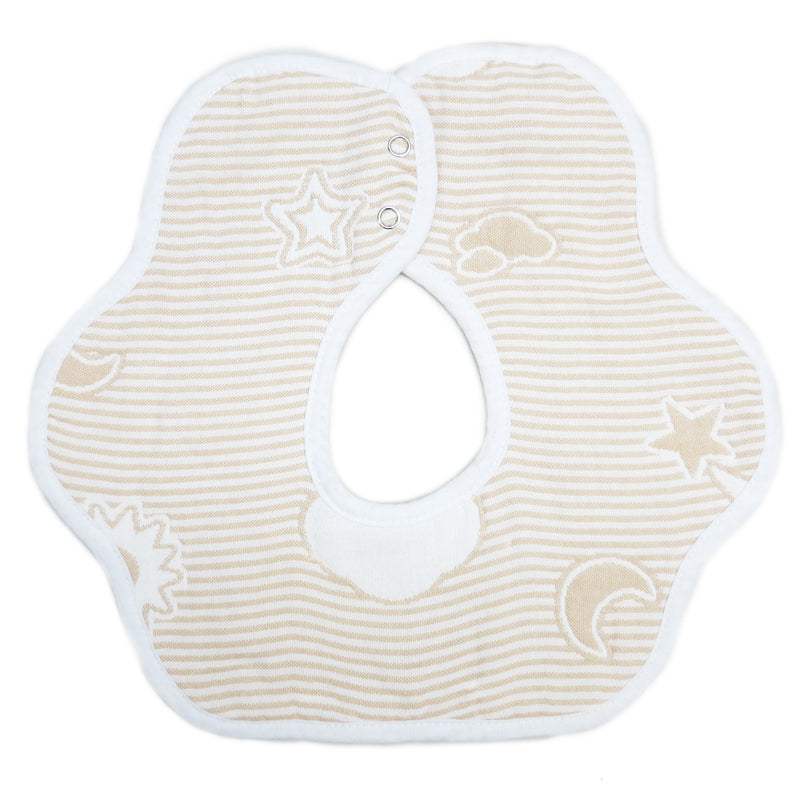 Unisex Cloud/Star/Moon Baby Bibs 2 Pack 100% Cotton Infant Handkerchiefs