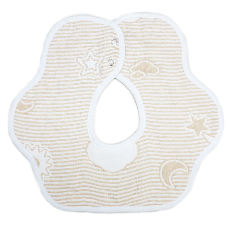 Unisex Cloud/Star/Moon Baby Bibs 2 Pack 100% Cotton Infant Handkerchiefs