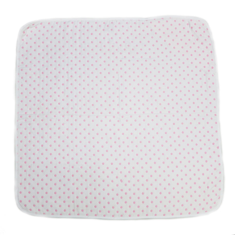 Pink Polka Dot Cotton Lightweight Baby Blanket 32"x32"